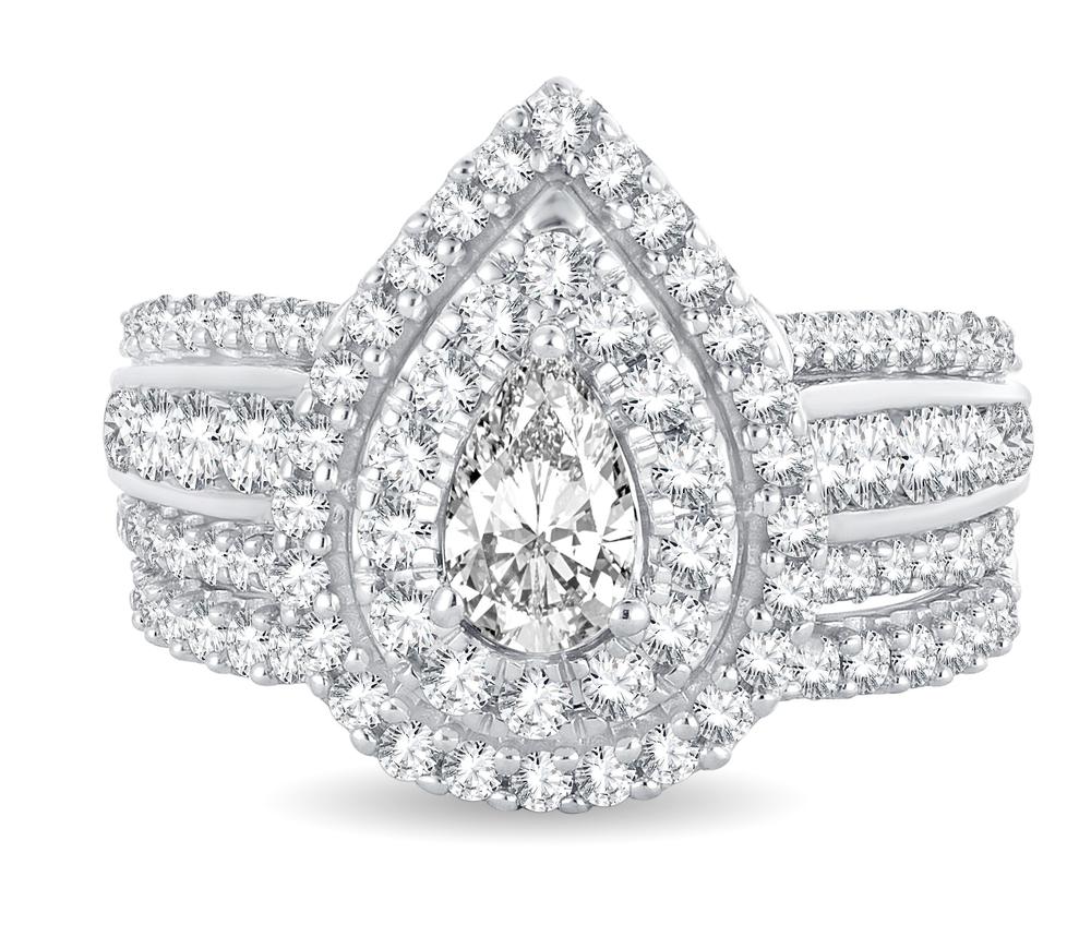 Luminous 2ct Lab Diamond 14k White Gold Bridal Ring
