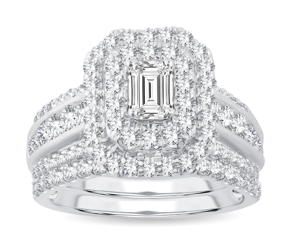 Brilliant 14k White Gold 2ct Lab Diamond Bridal Ring