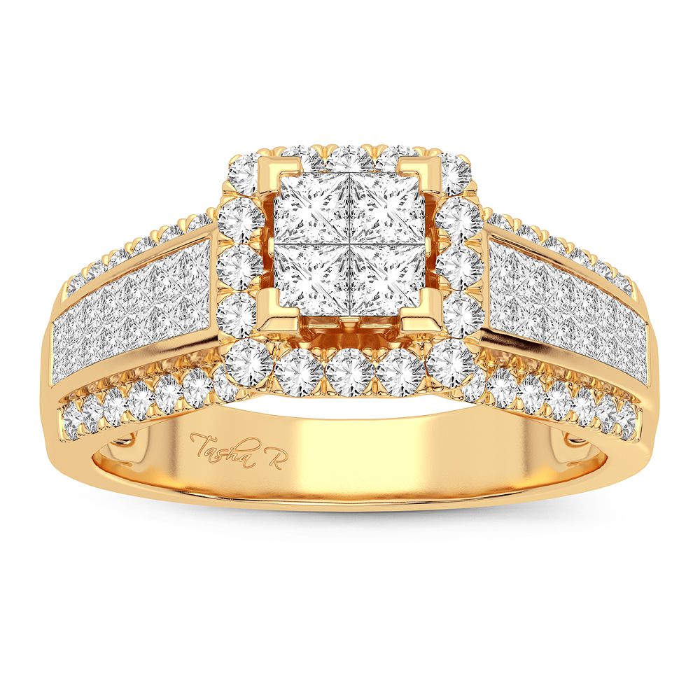 Elegant 10k Yellow Gold 0.93CT Diamond Bridal Ring