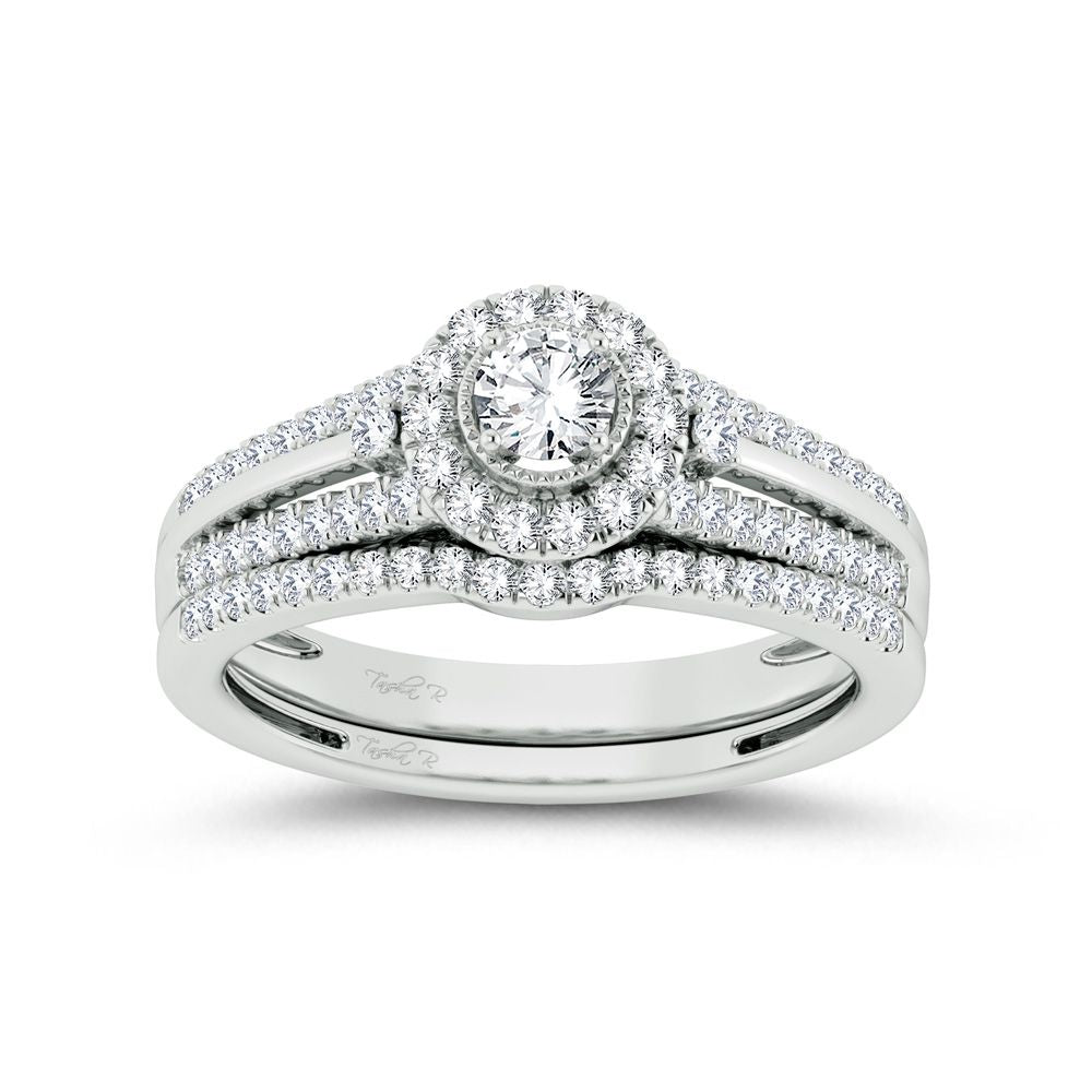 Timeless 10k White Gold 0.50ct Diamond Bridal Ring for Her
