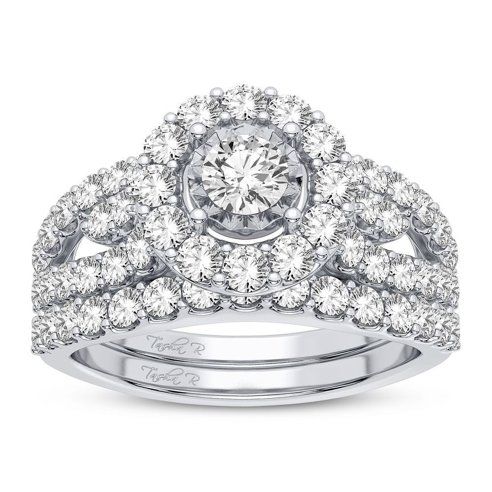 10k White Gold 1.75CT Diamond Engagement Ring for Her