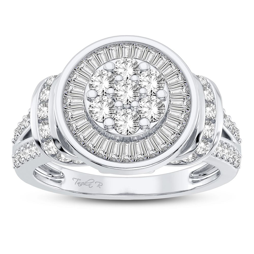 Elegant 10k White Gold 1CT Diamond Engagement Ring for Her