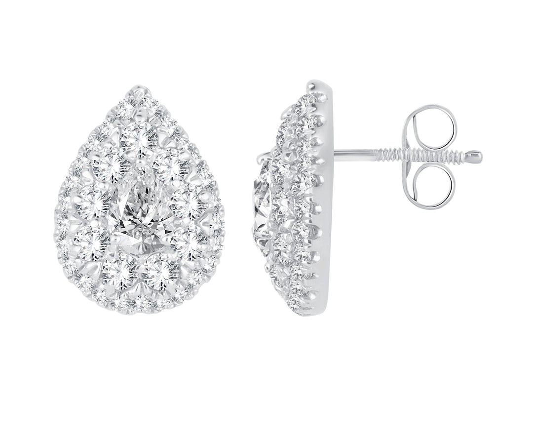 Luminous 14k White Gold Lab Diamond Stud Earrings