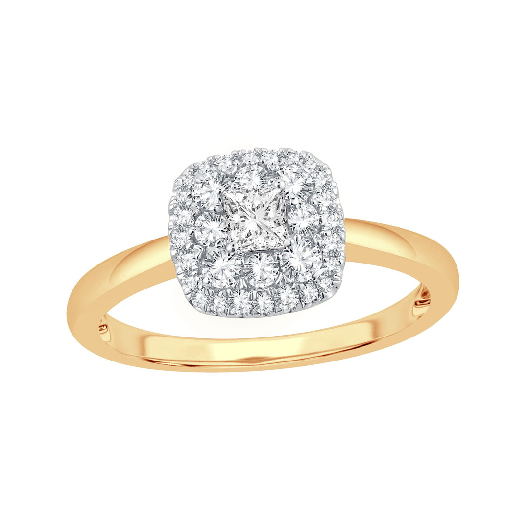 14K Yellow Gold Lab Diamond Womens Engagement Ring