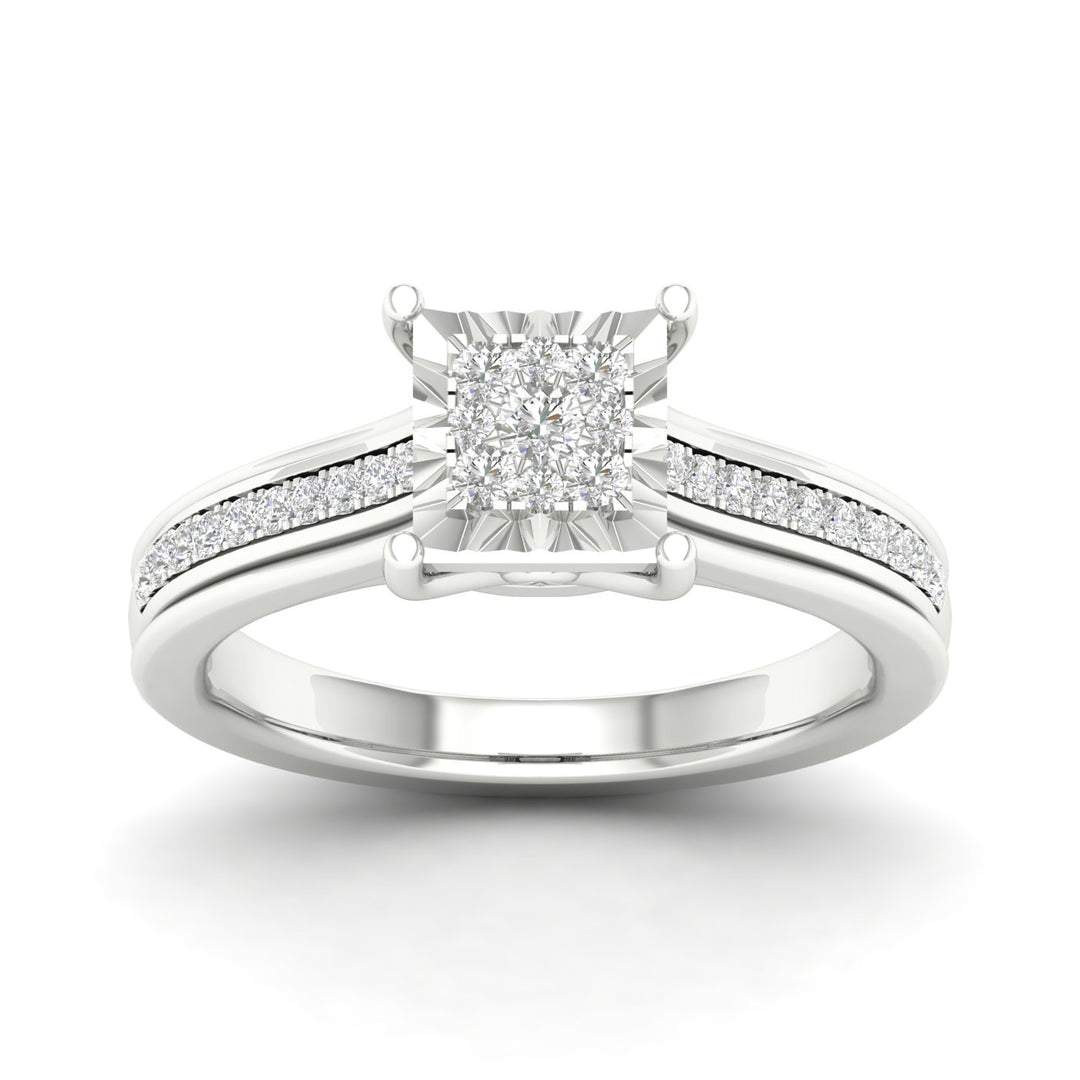 Timeless 10k White Gold Lab Diamond Engagement Ring (0.25ct)
