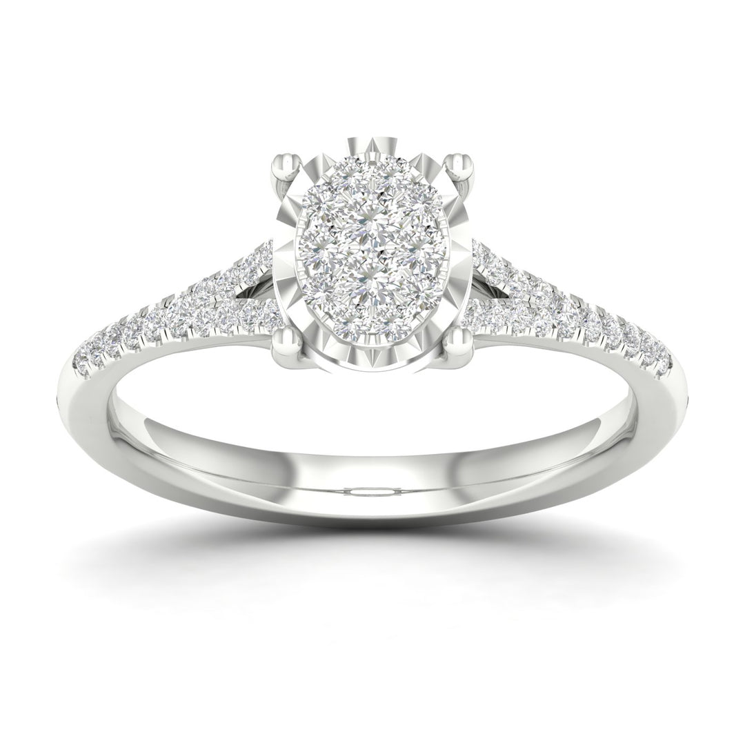Timeless 10k White Gold Lab Diamond Engagement Ring (0.25ct)
