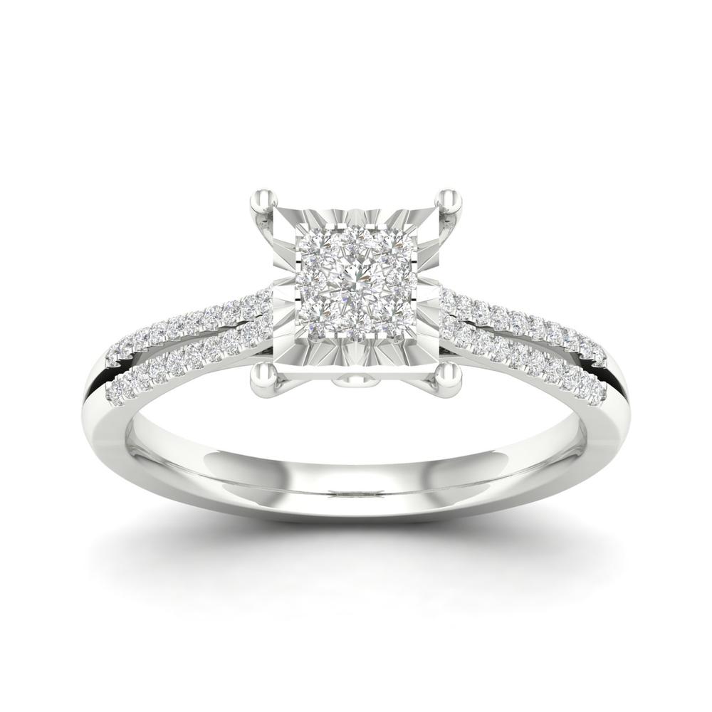 Timeless 10k White Gold Lab Diamond Engagement Ring (0.25ct)