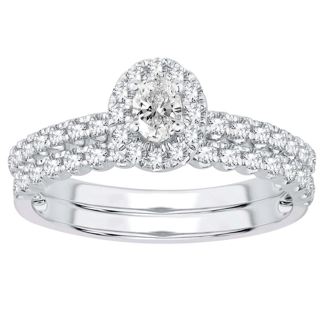 Timeless 14K White Gold 0.73CT Diamond Bridal Ring