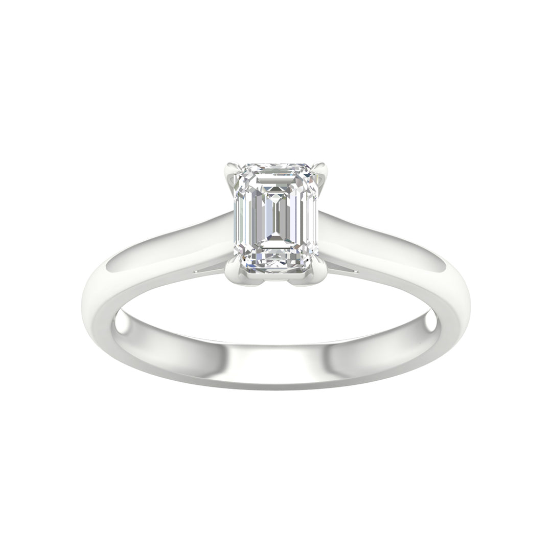 Certified 14K White Gold 0.75CT Lab Diamond Solitaire Ring