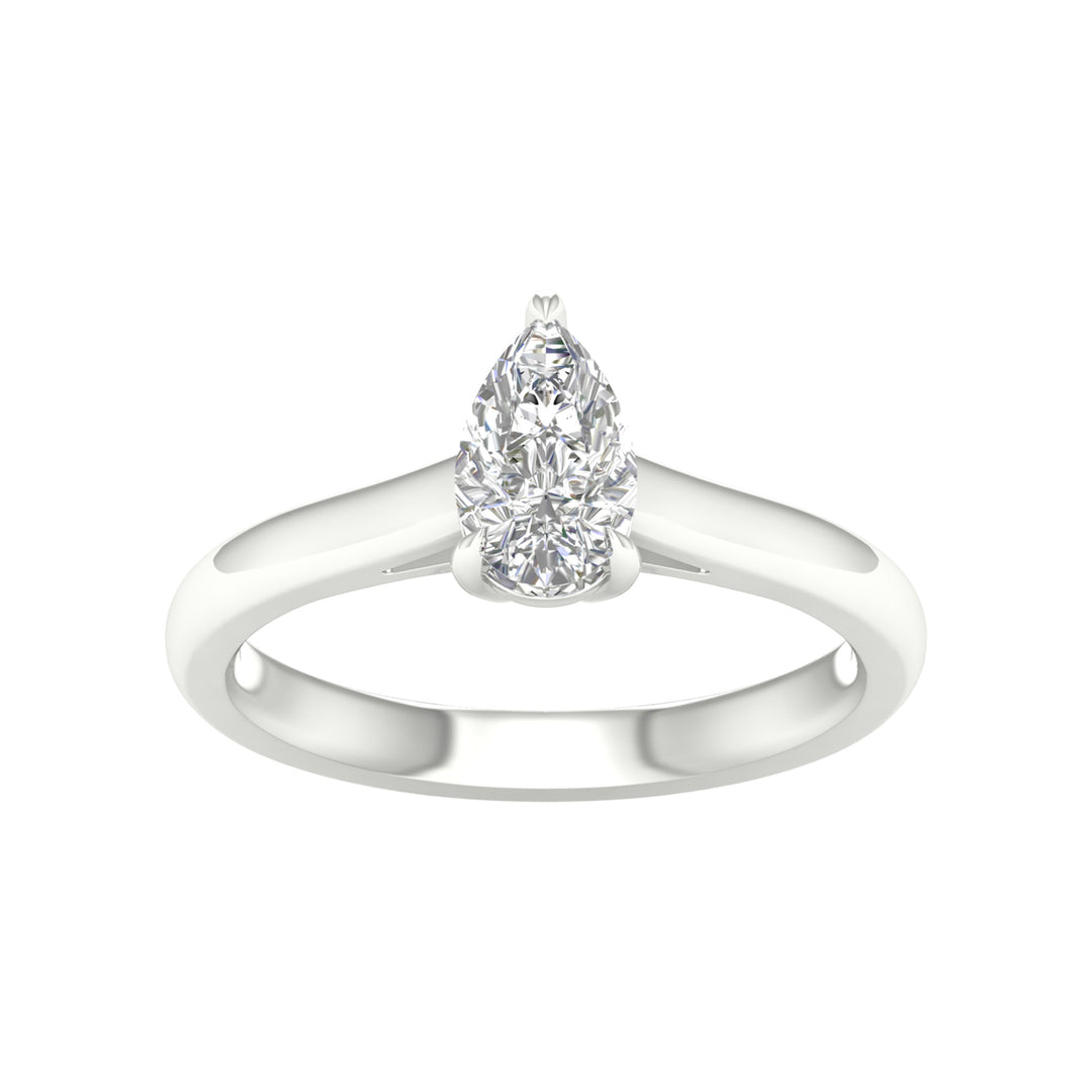 Certified 14K White Gold 0.75CT Lab Diamond Solitaire Ring