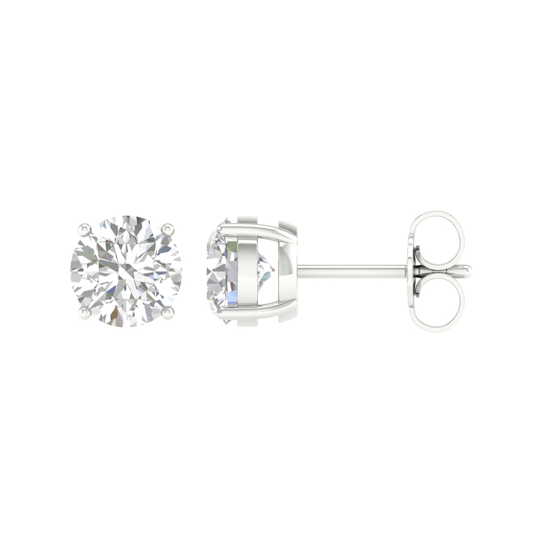 14k White Gold 5CT Lab Grown Diamond Stud Earrings