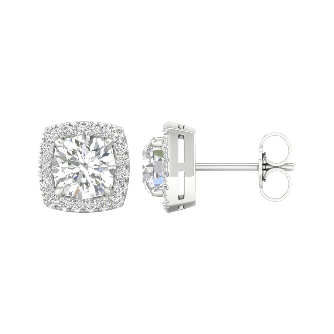 Brilliant 14K White Gold 2.25CT Lab Diamond Stud Earrings