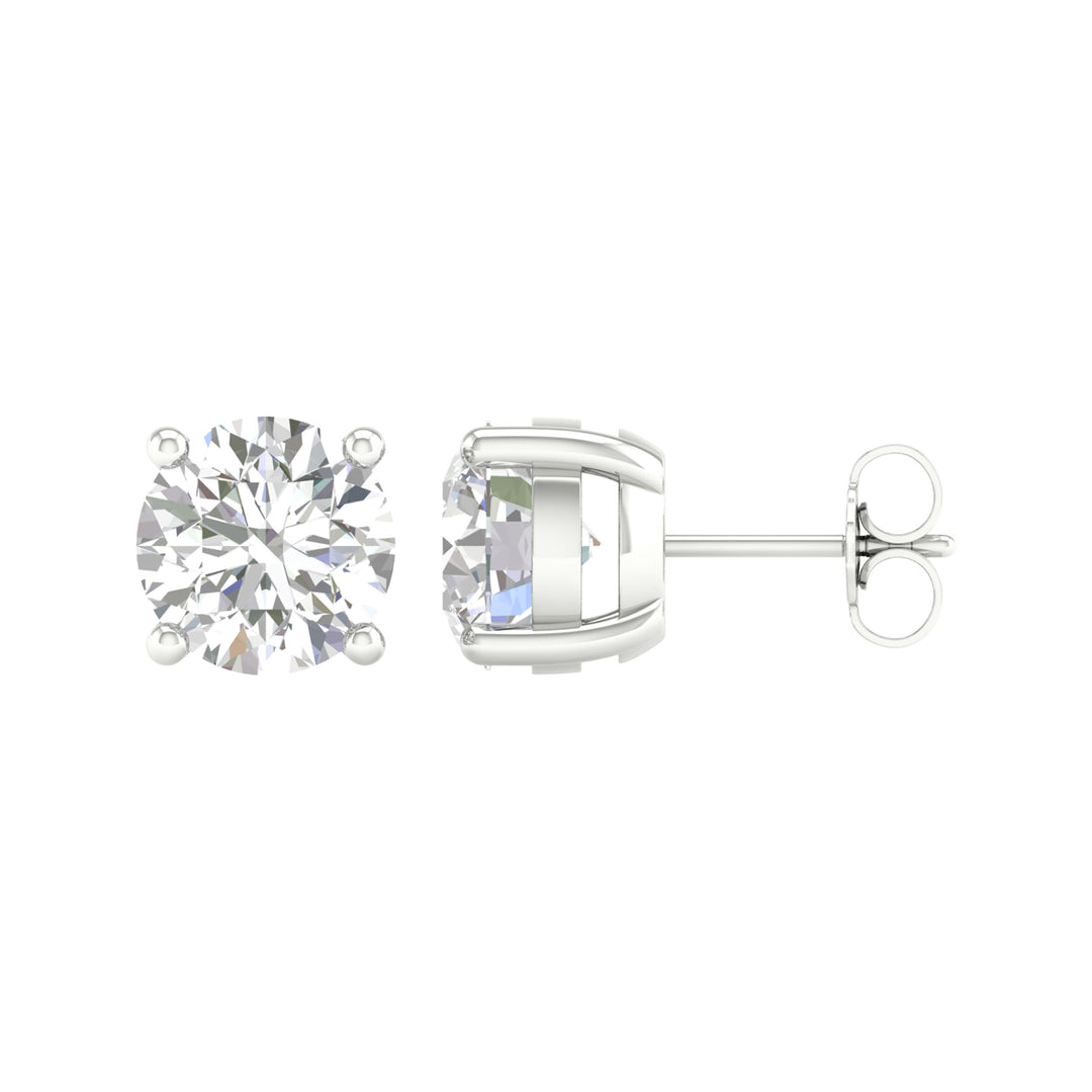 14k White Gold 5CT Lab Grown Diamond Stud Earrings