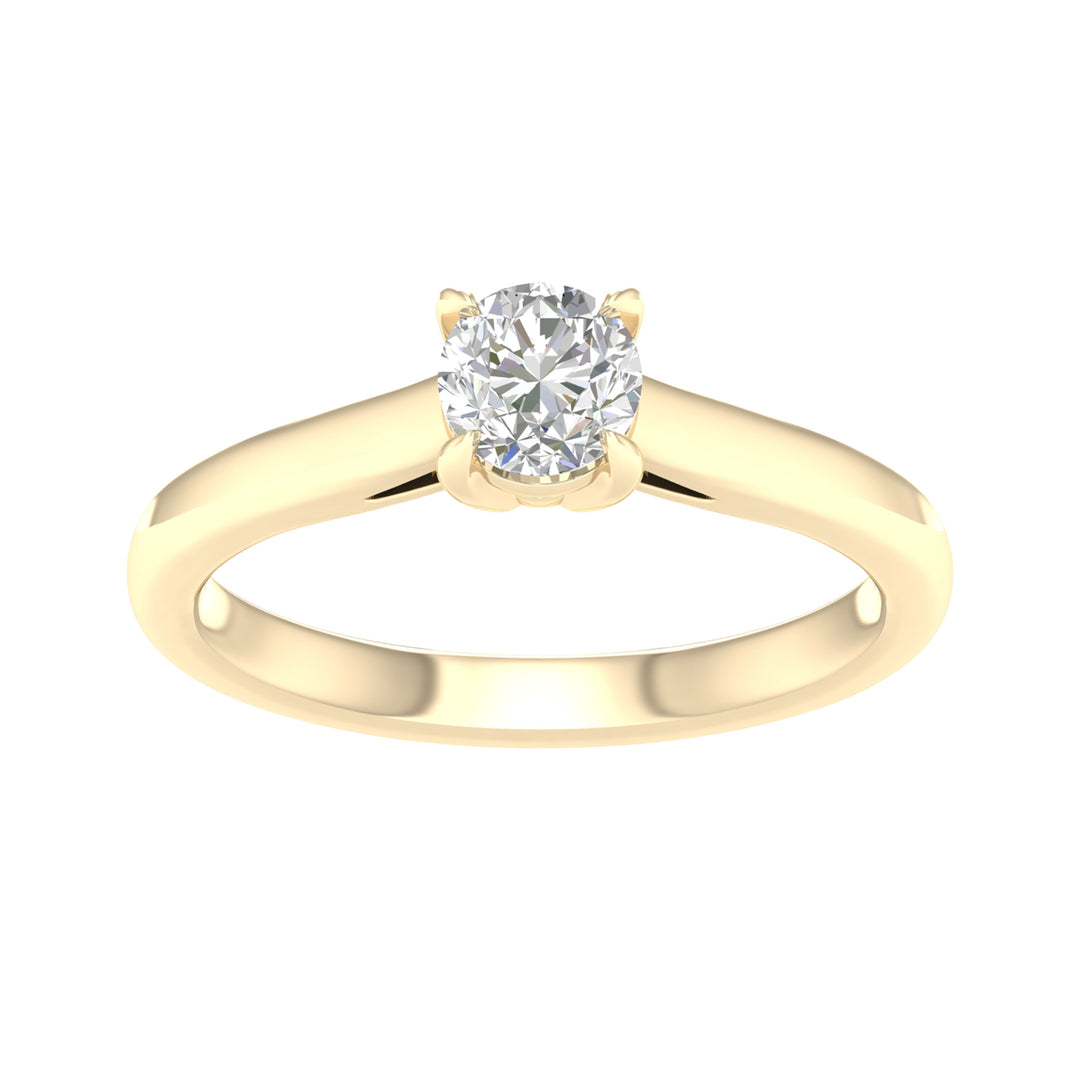 Brilliant 14K Yellow Gold Lab Diamond Solitaire Ring - 0.50CT IGI Certified
