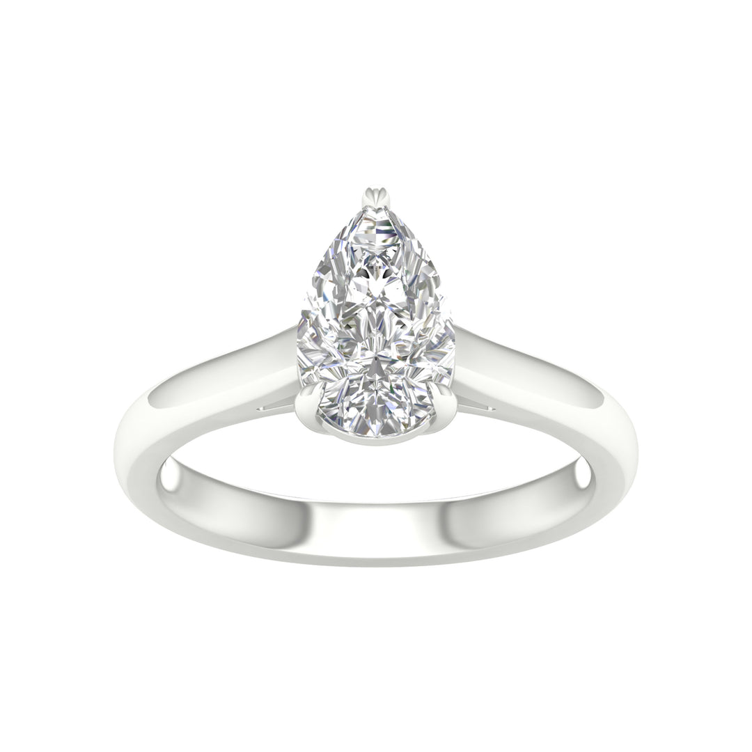 Certified 14K White Gold 1.50CT Lab Diamond Solitaire Ring