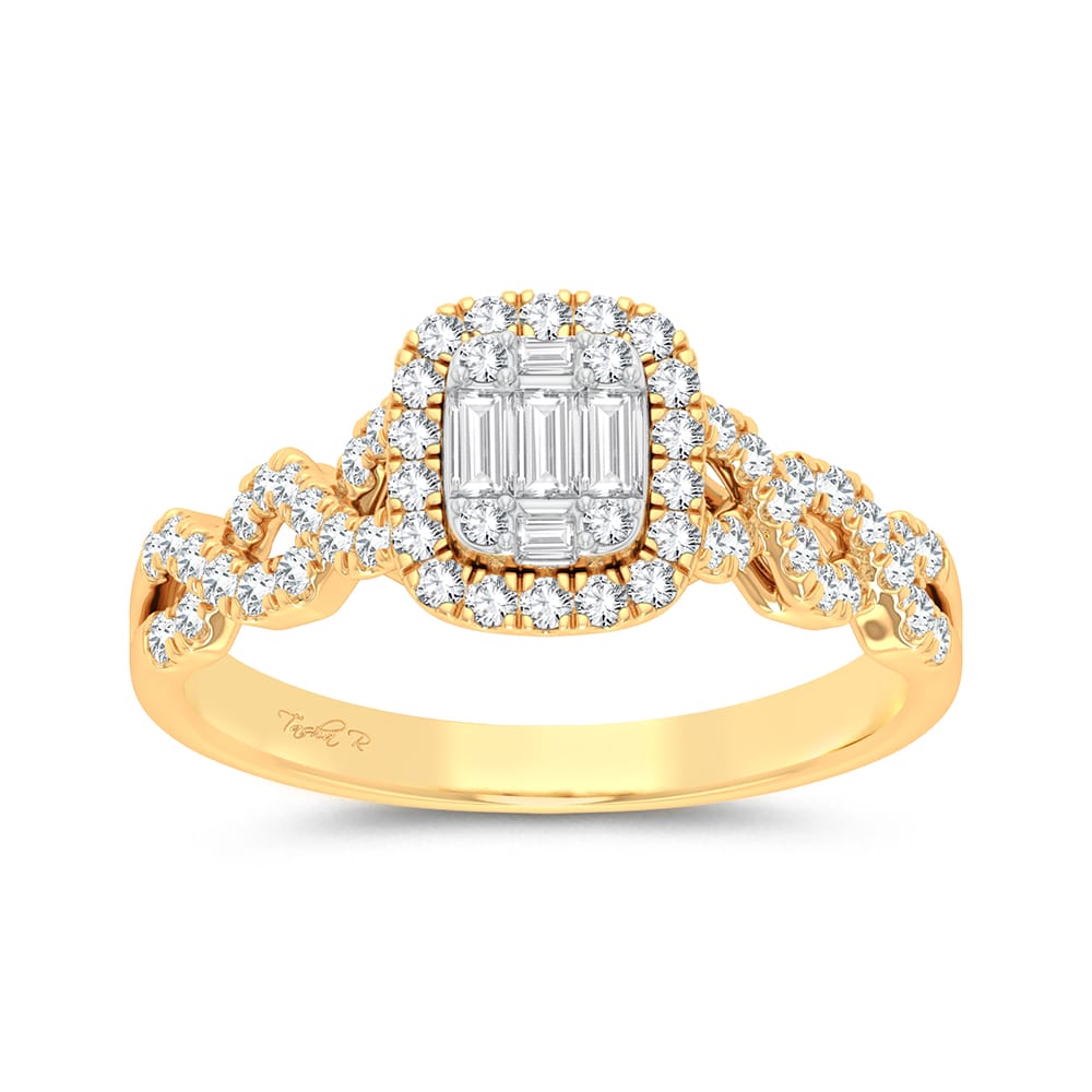 Valentines 14k Gold 0.50ct Diamond Womens Fashion Ring