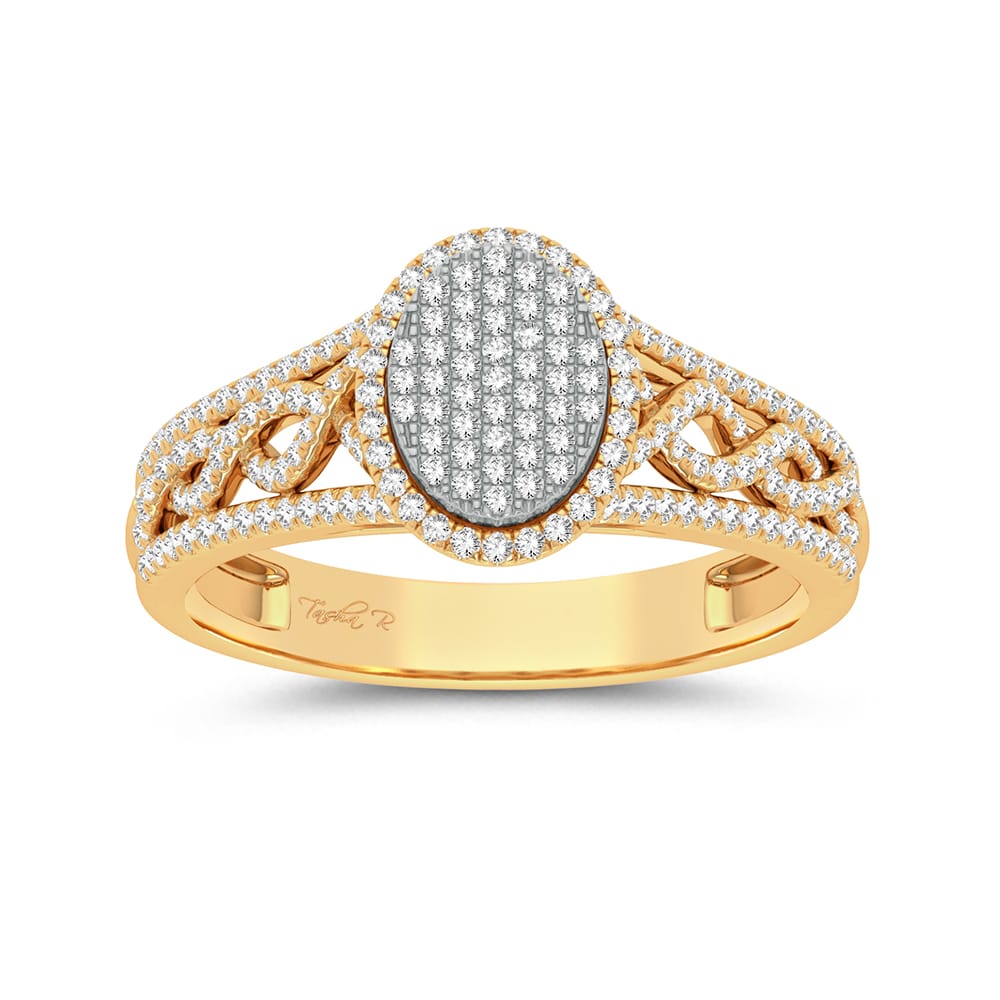 Valentines 10k Gold 0.33ct Diamond Womens Fashion Ring