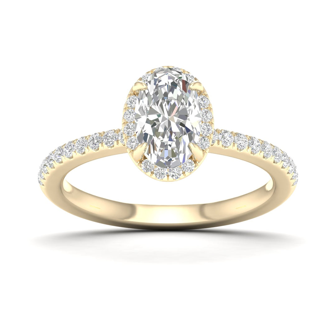 14k Yellow Gold 1.25CT Lab Diamond Engagement Ring
