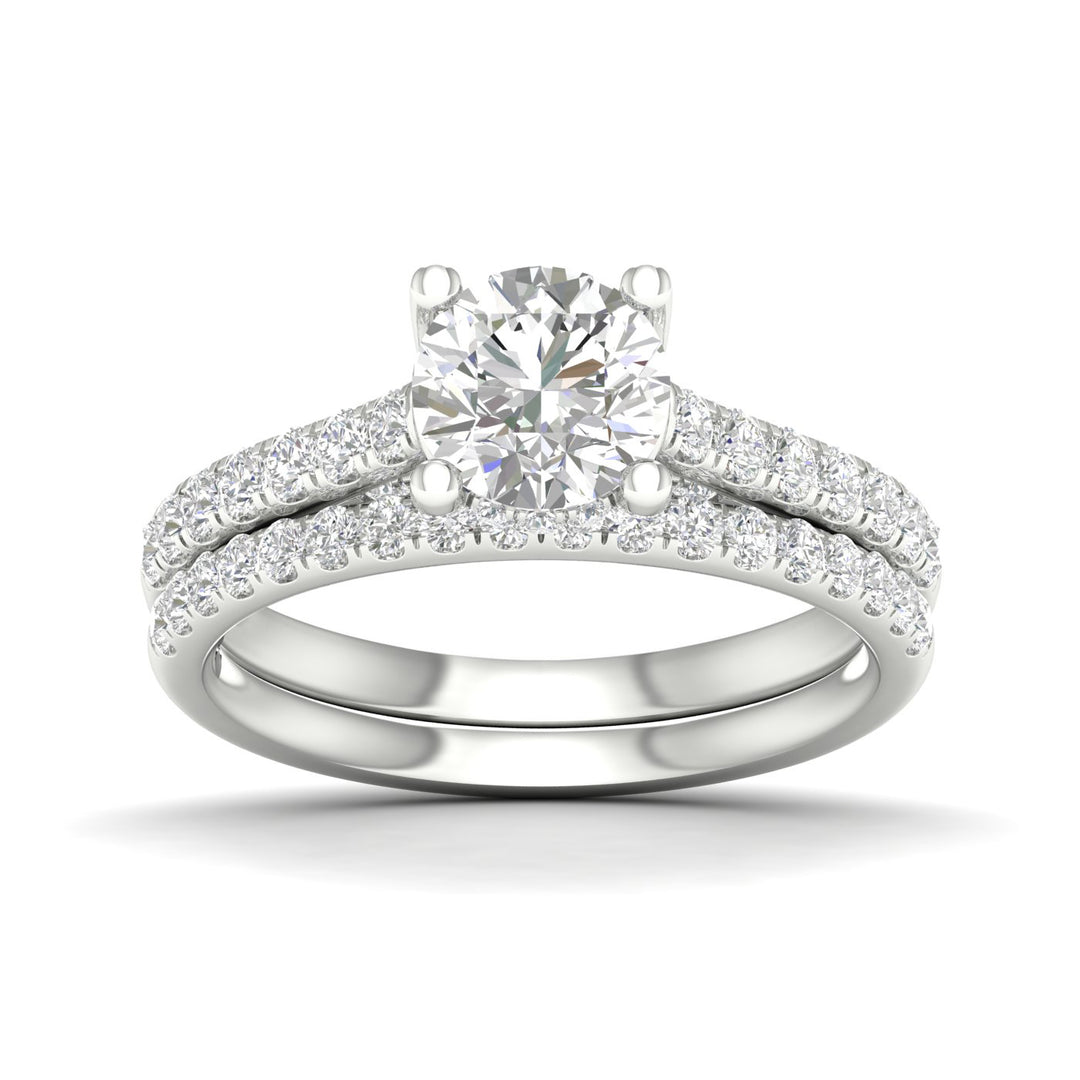 14k White Gold 2CT Lab Diamond Bridal Ring Set