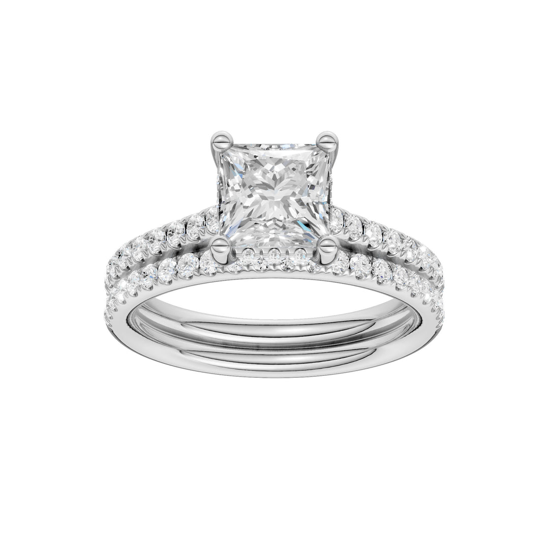 Brilliant 14K White Gold 2.50CT Lab Diamond Bridal Ring