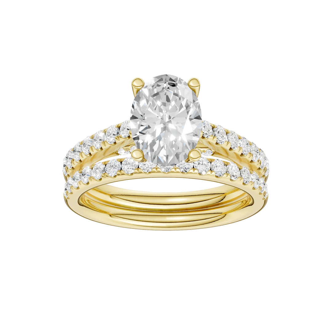14K Yellow Gold 2.33CT Lab Diamond Bridal Ring Set