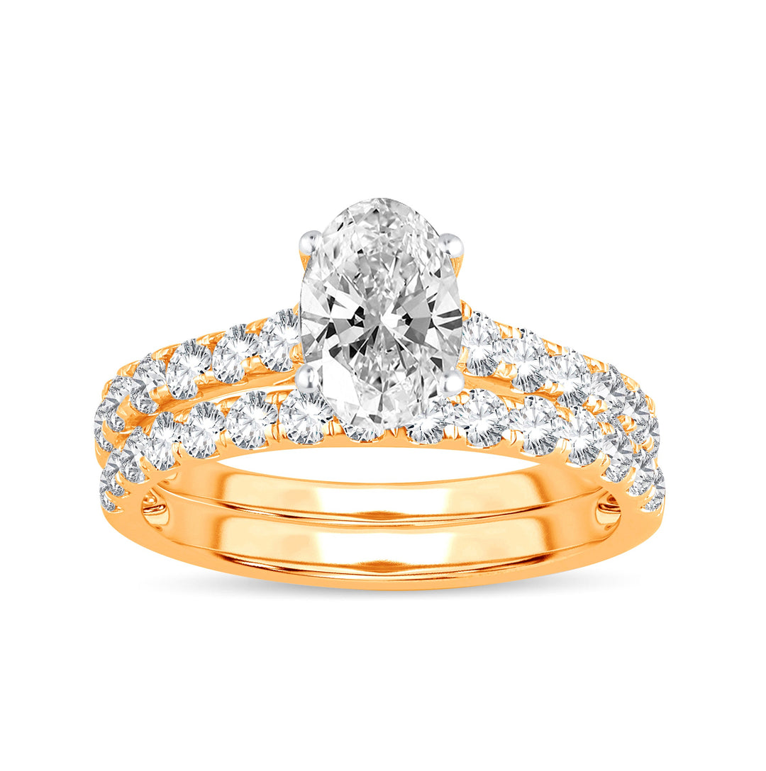 14K Yellow Gold 2CT Lab Diamond Bridal Brilliance Set