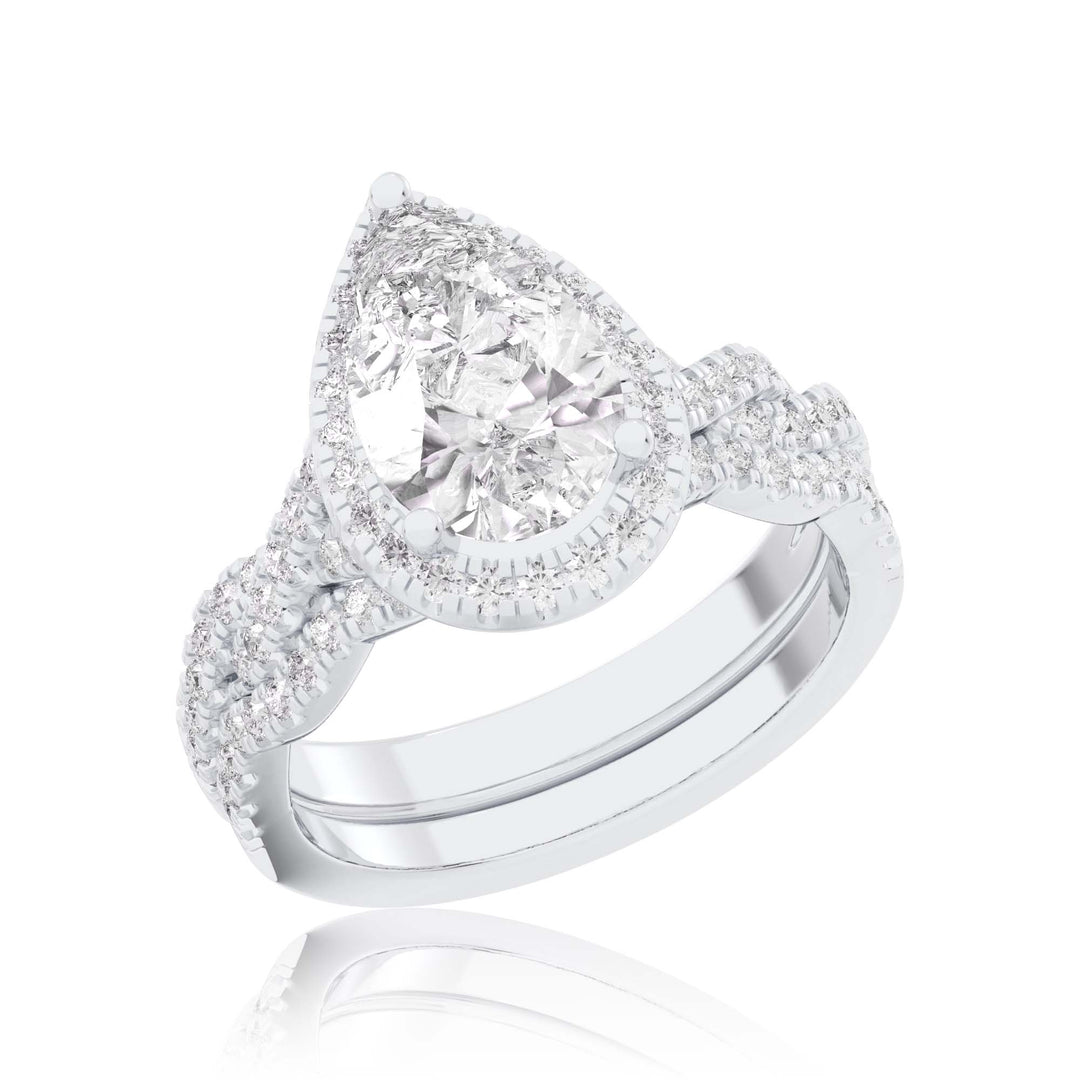Timeless 14K White Gold 2.64CT Lab Diamond Bridal Set
