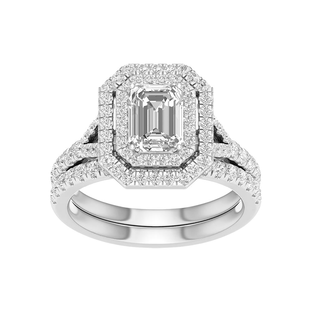 14k White Gold 1.75CT Lab Diamond Bridal Ring Elegance