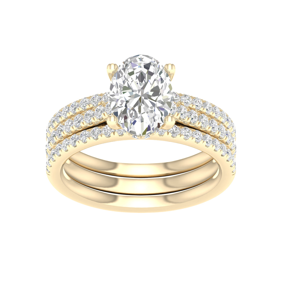 Brilliant Lab Diamond Bridal Ensemble in 14k White Gold