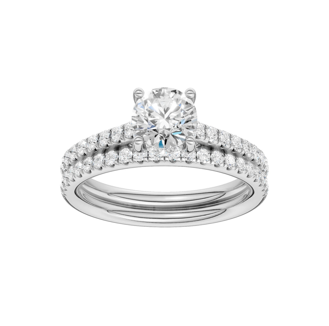 Timeless 14K White Gold 1.50CT Lab Diamond Bridal Set
