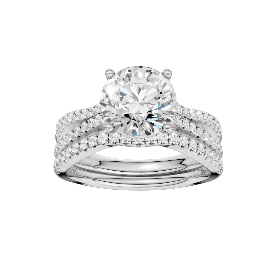 Brilliant 14K White Gold 2.40ct Lab Diamond Bridal Ensemble