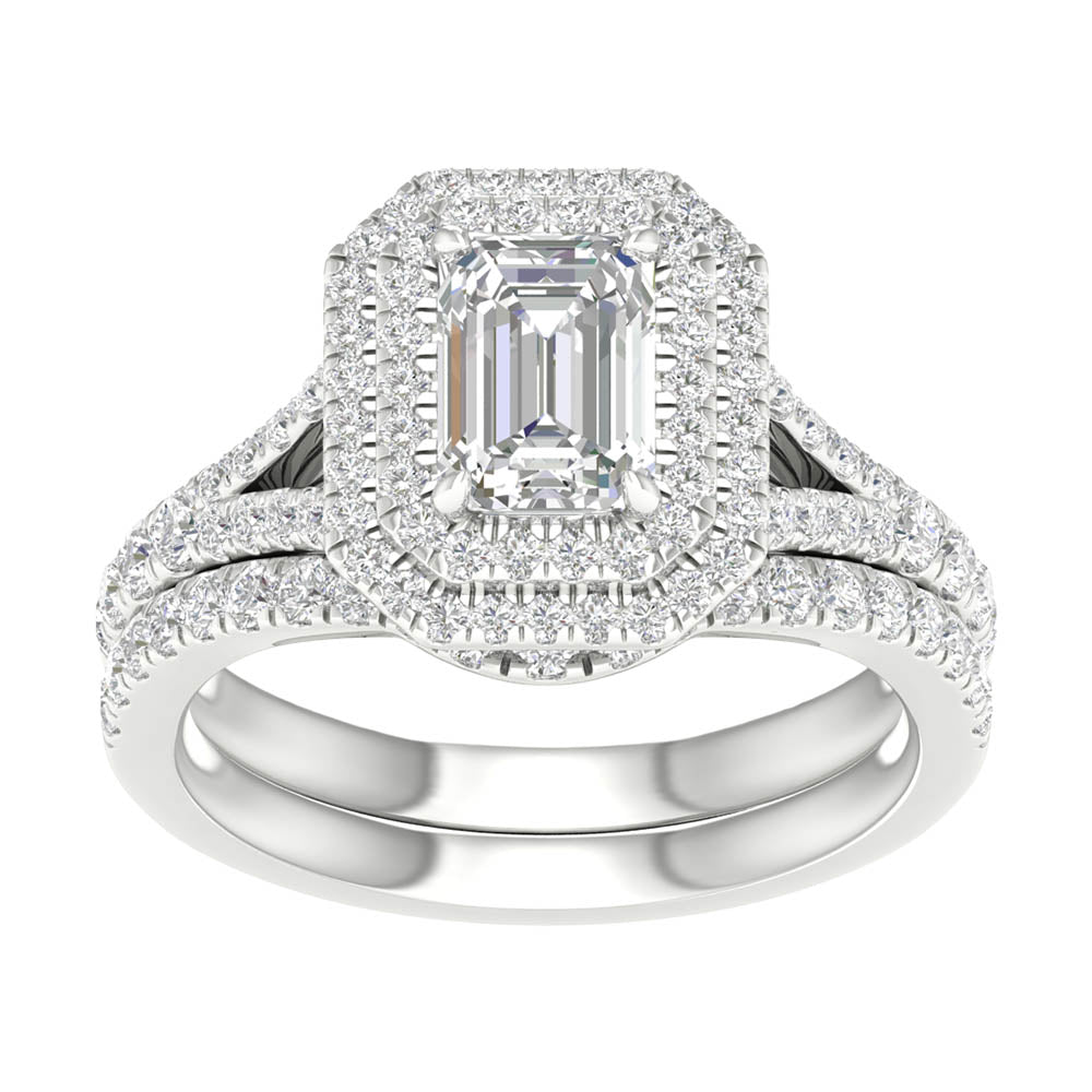 Timeless 14K White Gold 1.75CT Lab Diamond Bridal Set