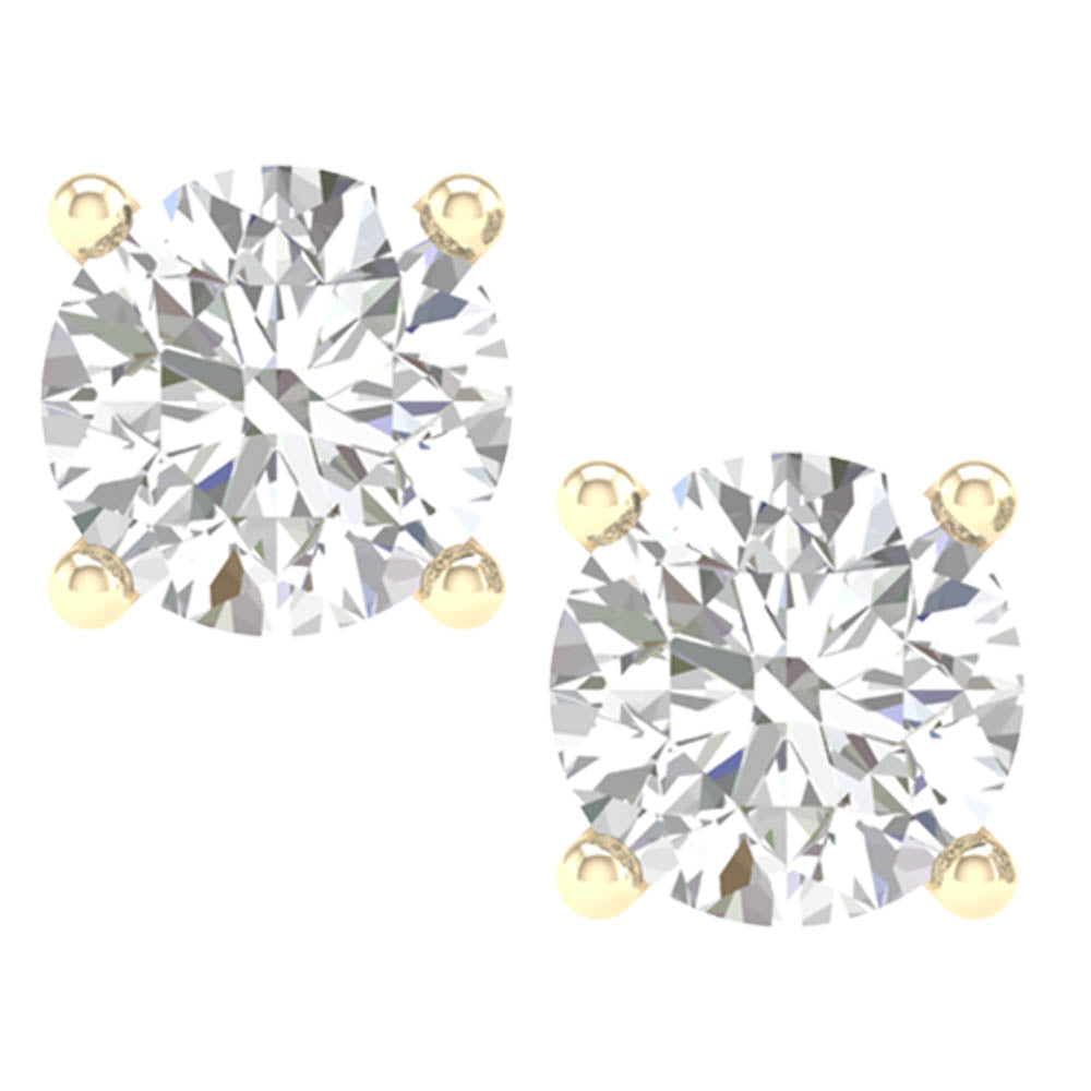 14K Yellow Gold 4ct Lab Diamond Stud Earrings - Certified Brilliance