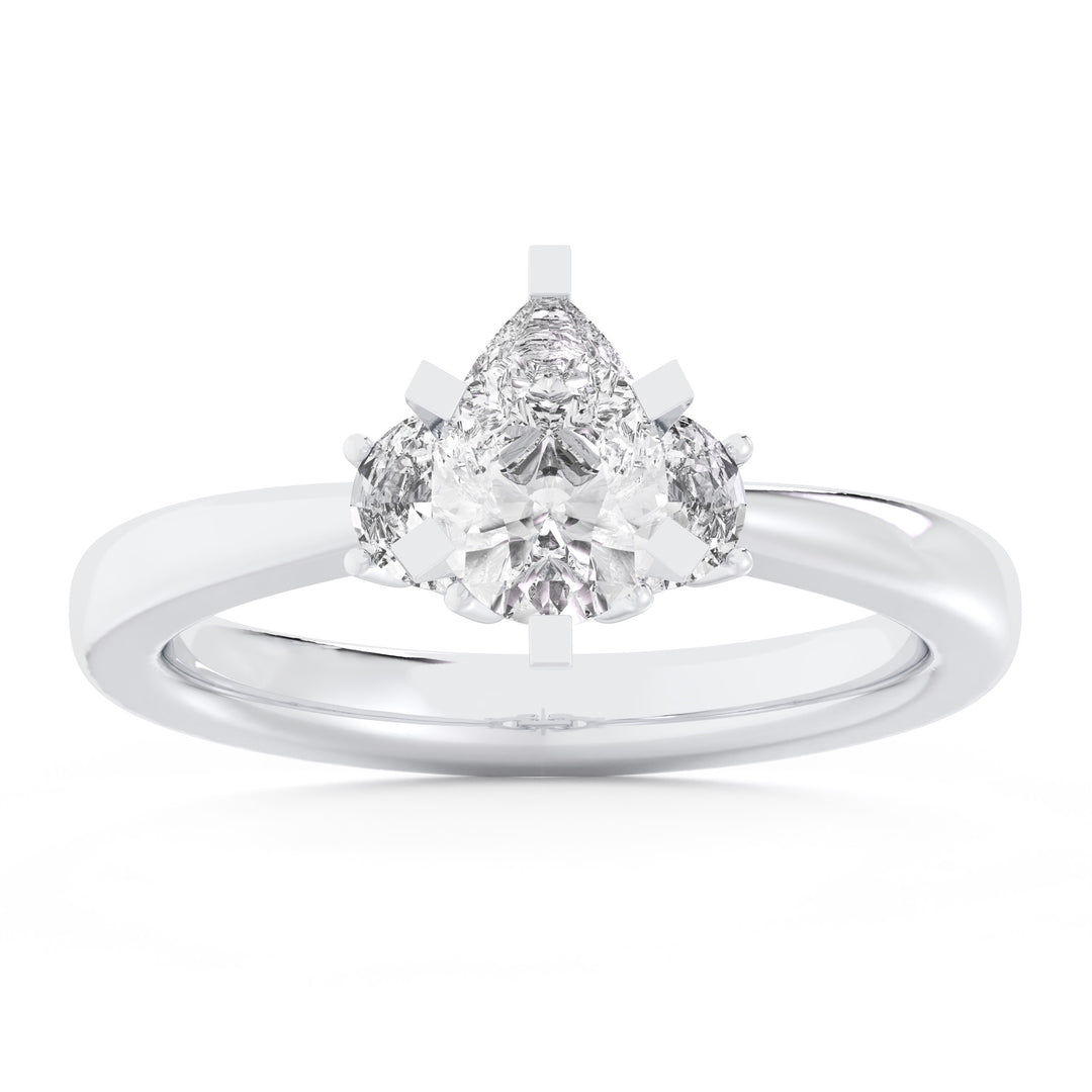 Brilliant 14k White Gold Lab Diamond Engagement Ring 3.4CT