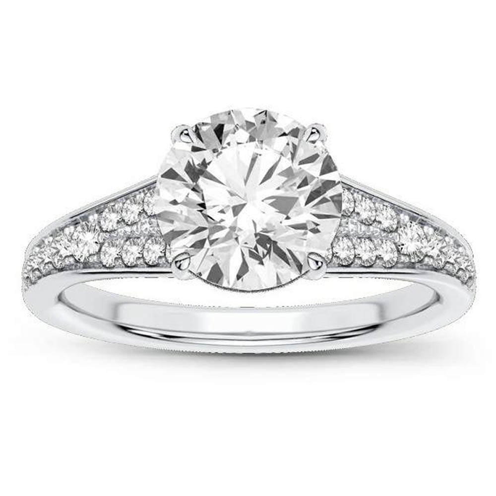 Brilliant 14k White Gold Lab Diamond Bridal Ring 2.33CT