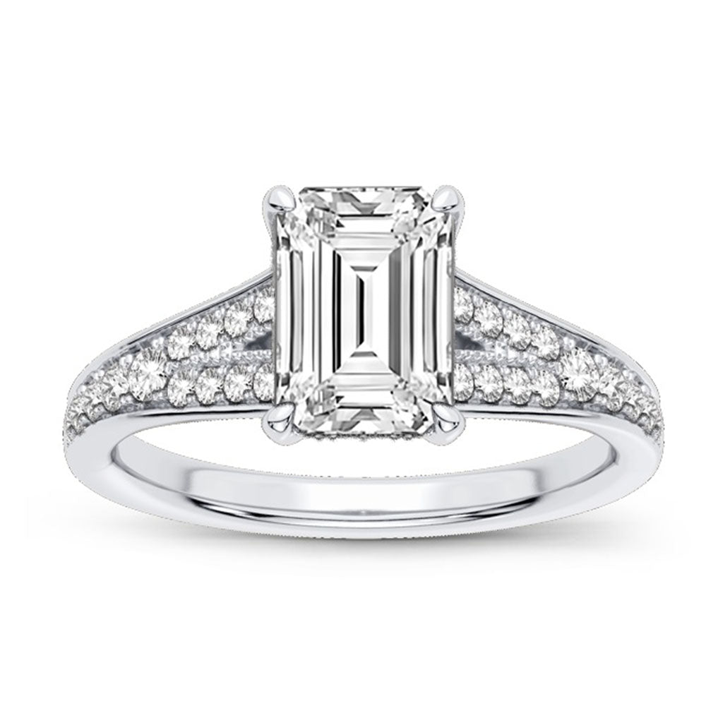 Brilliant 14K White Gold 2.36CT Lab Diamond Bridal Ring Set