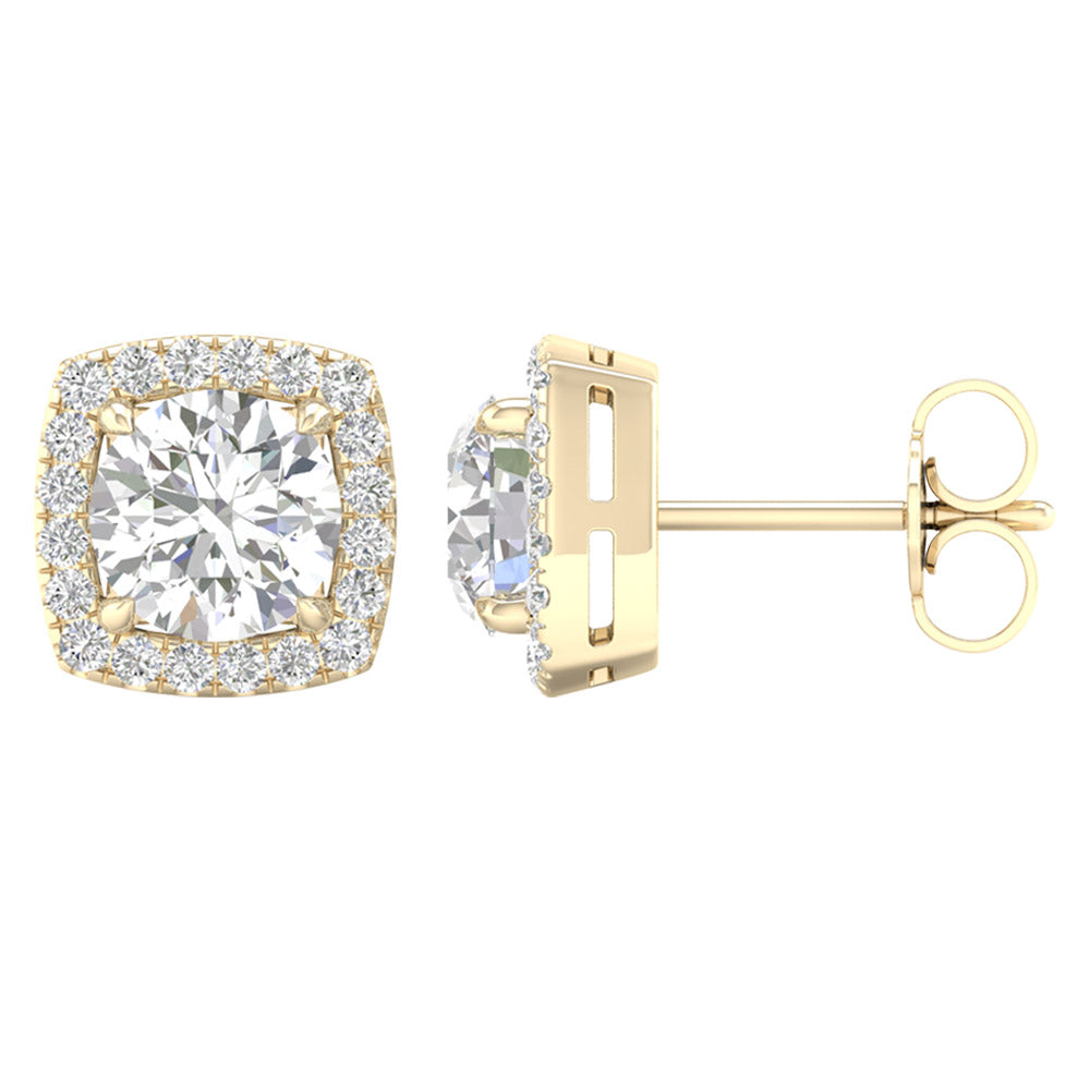14K Yellow Gold 2.25CT Lab Grown Diamond Stud Earrings