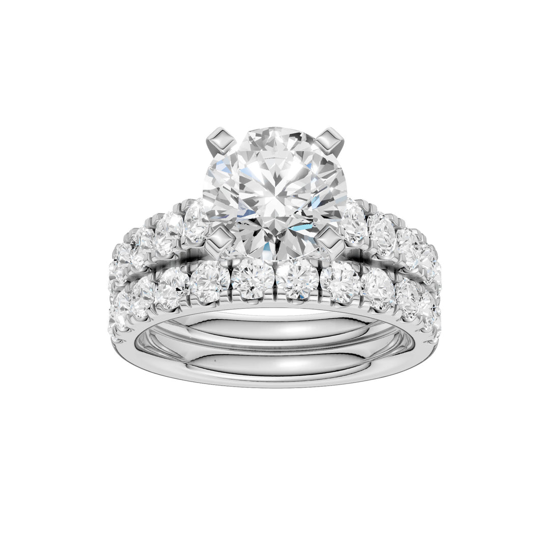 14k White Gold 3.50CT Lab Diamond Bridal Ring Set Brilliance