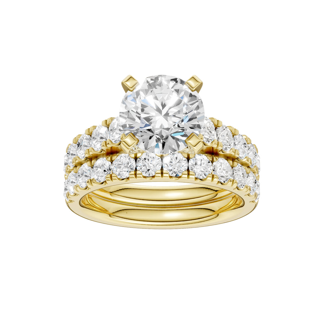 14K Yellow Gold 3.50CT Lab Diamond Bridal Elegance Ring Set