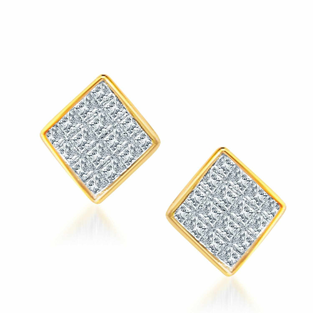 Chic 1CT Lab Diamond Earrings in 14k White Gold