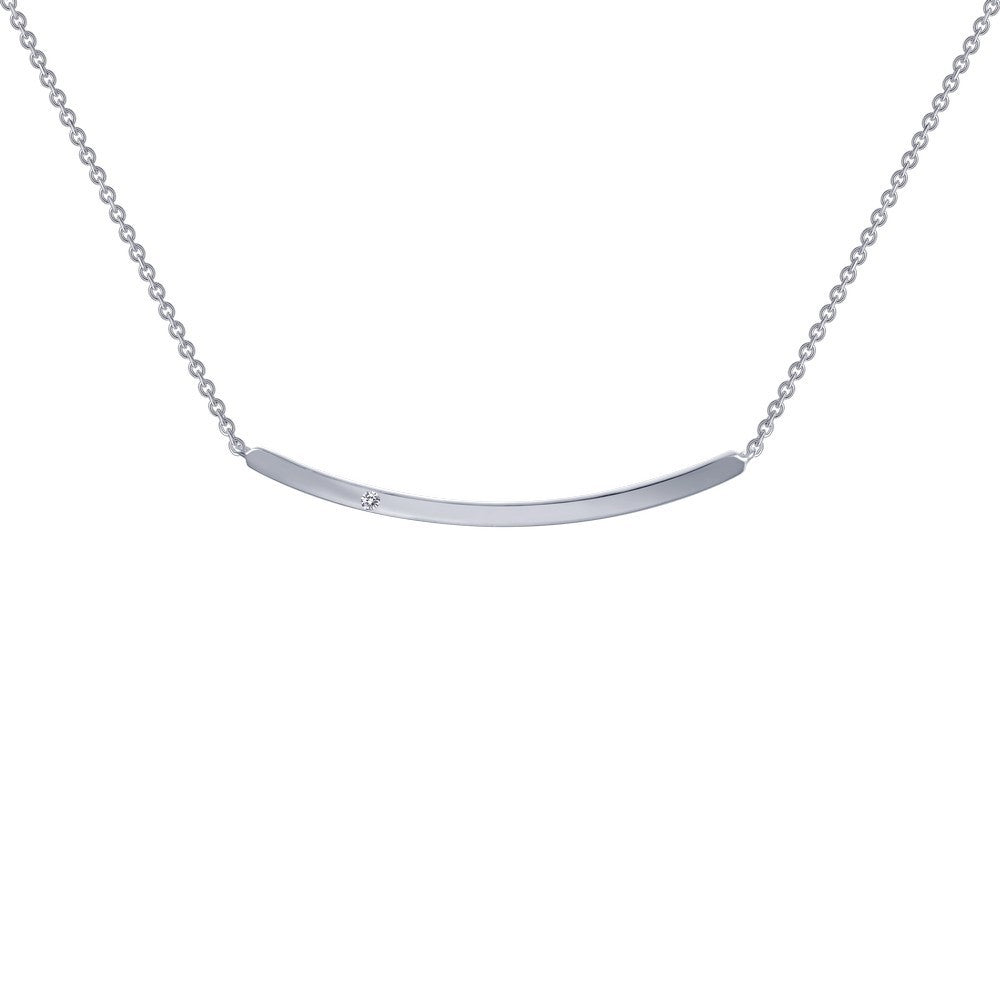 0.015 CTW Curved Bar Necklace