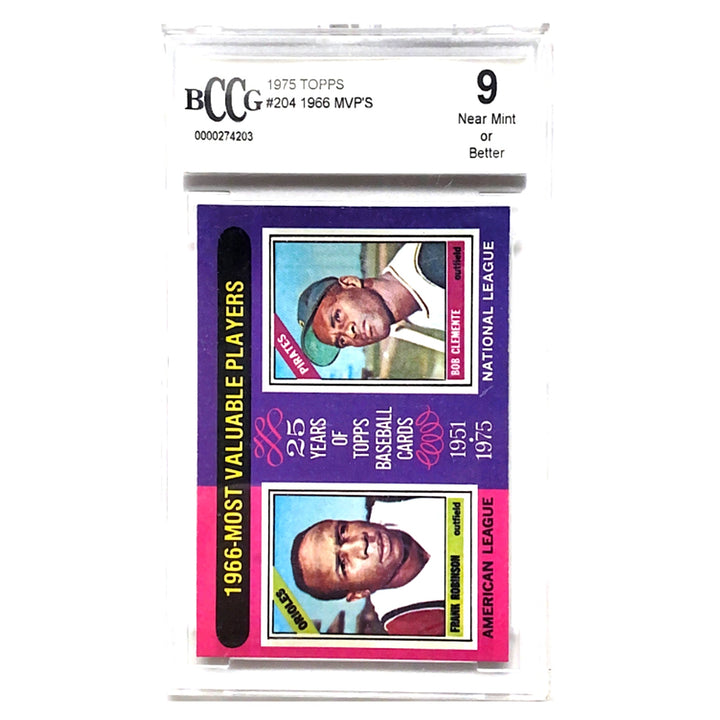1975 Topps #204 1966 MVP's BCCG Near Mint 9 or Better
