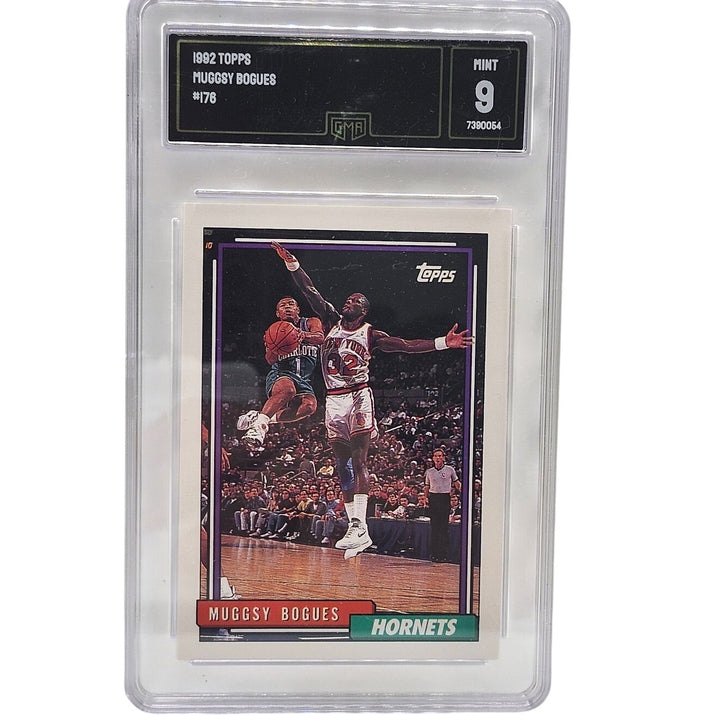1992 Topps Muggsy Bogues #176 Charlotte Hornets - GMA 9 Mint Graded Card
