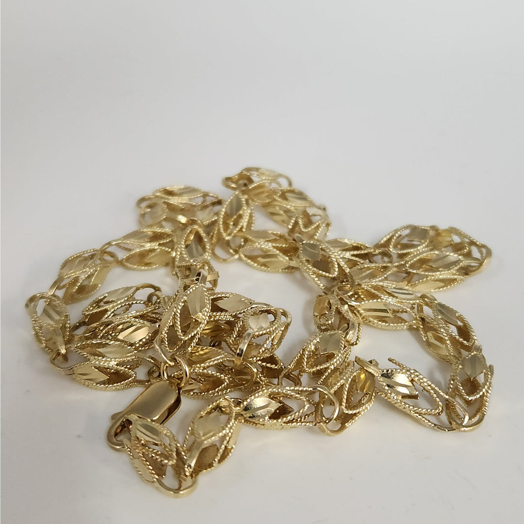 10k Yellow Gold Fancy Turkish Diamond Cut Vintage Chain Necklace 28"
