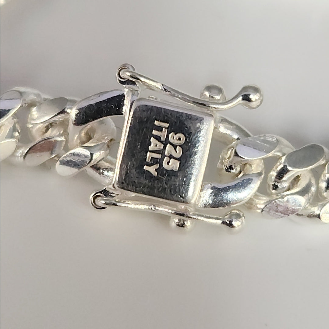 925 Sterling Silver 8" Solid Miami Cuban Link Bracelet Heavy Ball Design With Box Clasp