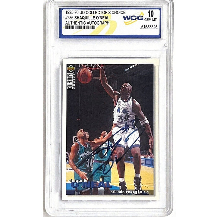 1995-96 UD Collector's Choice #286 Shaquille O'Neal AUTOGRAPHED GEM-MT 10