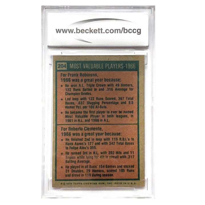 1975 Topps #204 1966 MVP's BCCG Near Mint 9 or Better
