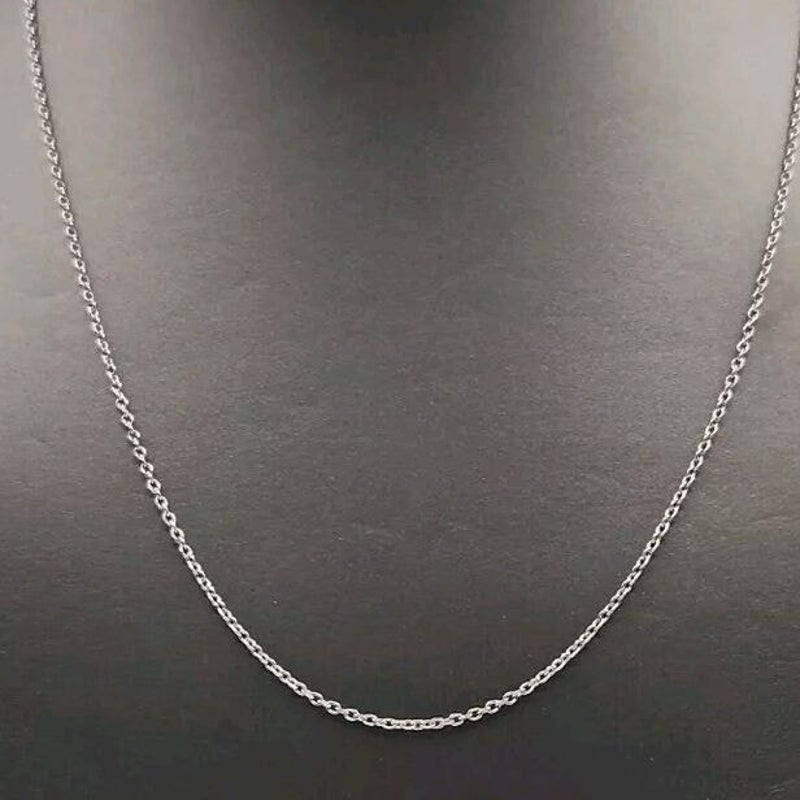 14k White Gold Chain Necklace 18" A