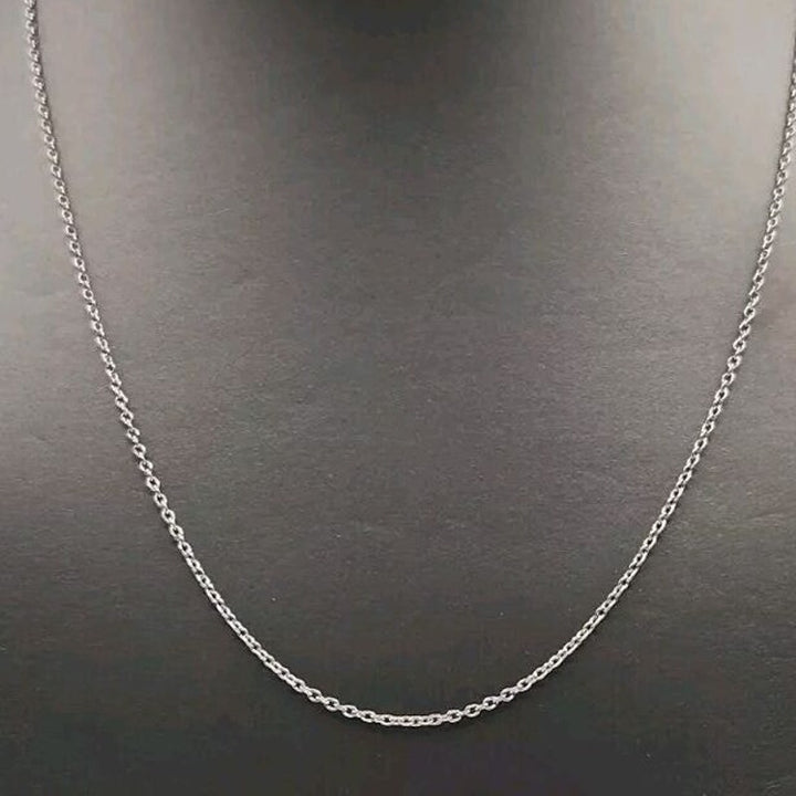 14k White Gold Chain Necklace 18" A