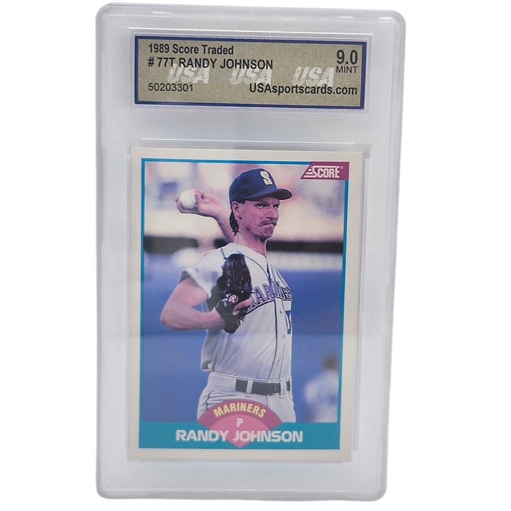 1989 Score Traded Randy Johnson Rookie Card #77T Seattle Mariners USA 9.0 Mint
